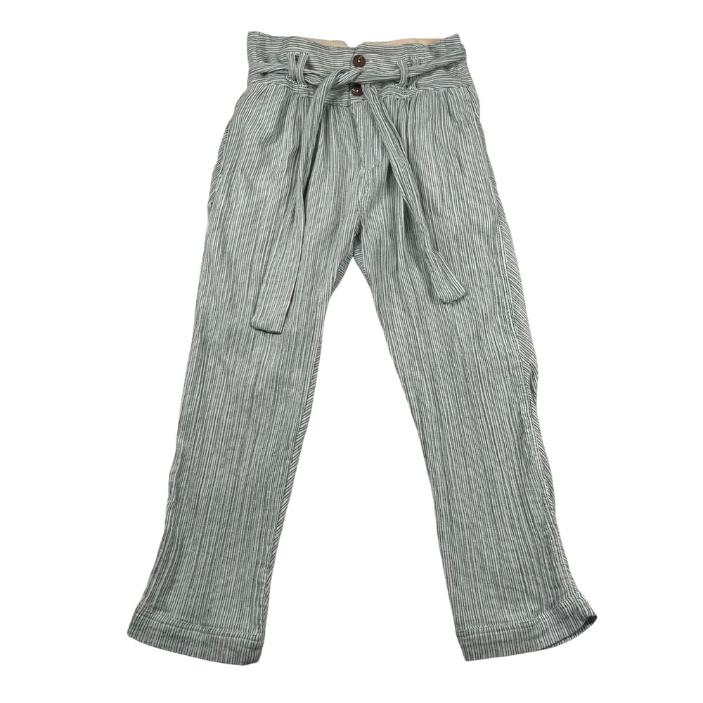 Free People Pants Womens 2 Striped High Waisted Paperbag Striped Gauzy Droploop - Picture 1 of 10